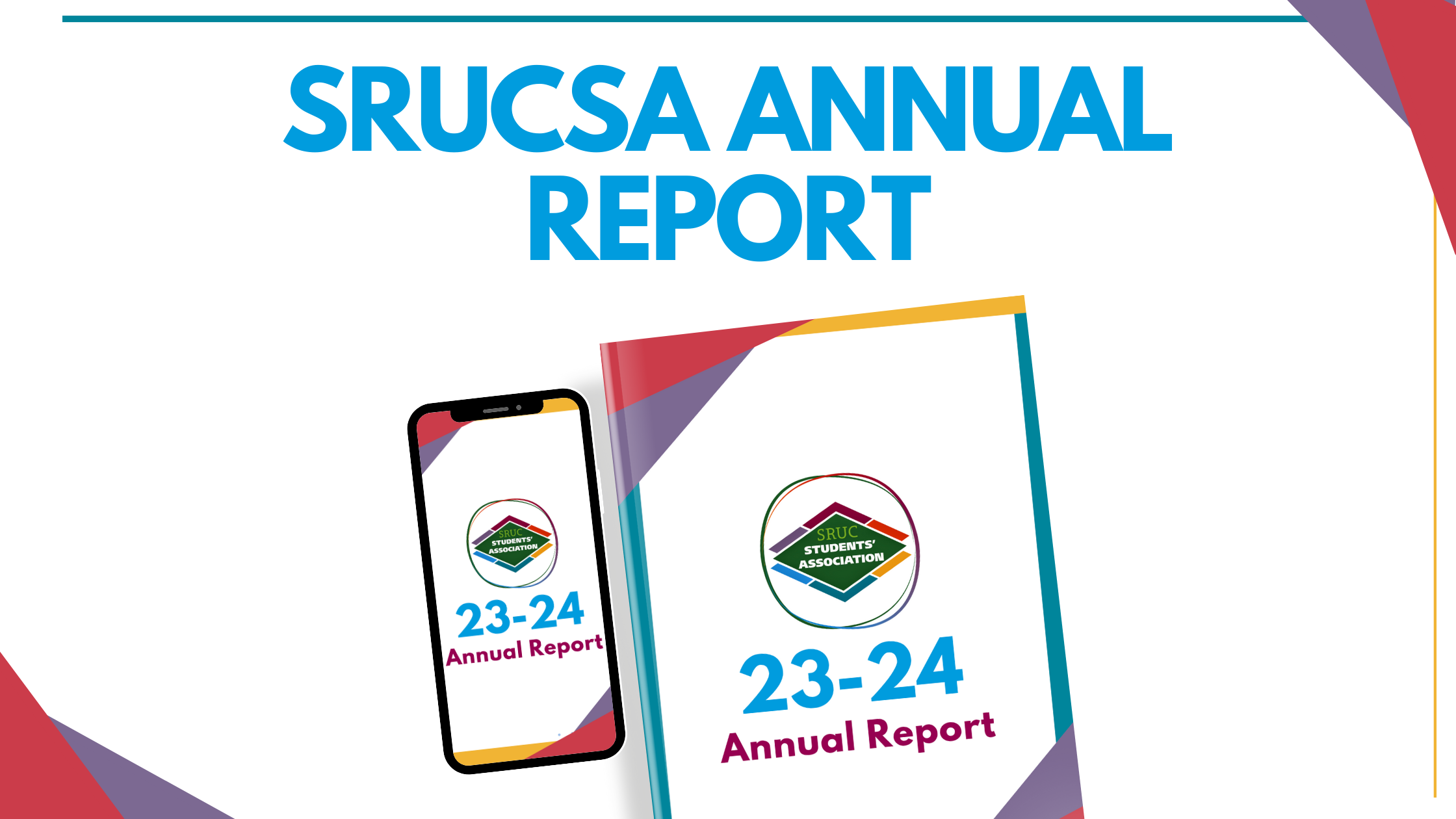 a phone and a book showing the front cover of the SRUCSA annual report